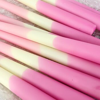 Handmade Dinner Candles Dip Dye Assorted Colours, 5 of 11