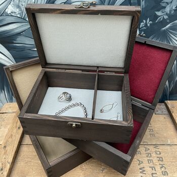 Personalised Aluminium Message Wooden Jewellery Box, 10 of 11