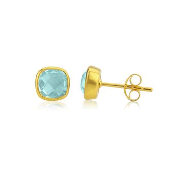 Brooklyn Blue Topaz And Gold Plated Studs, 3 of 4