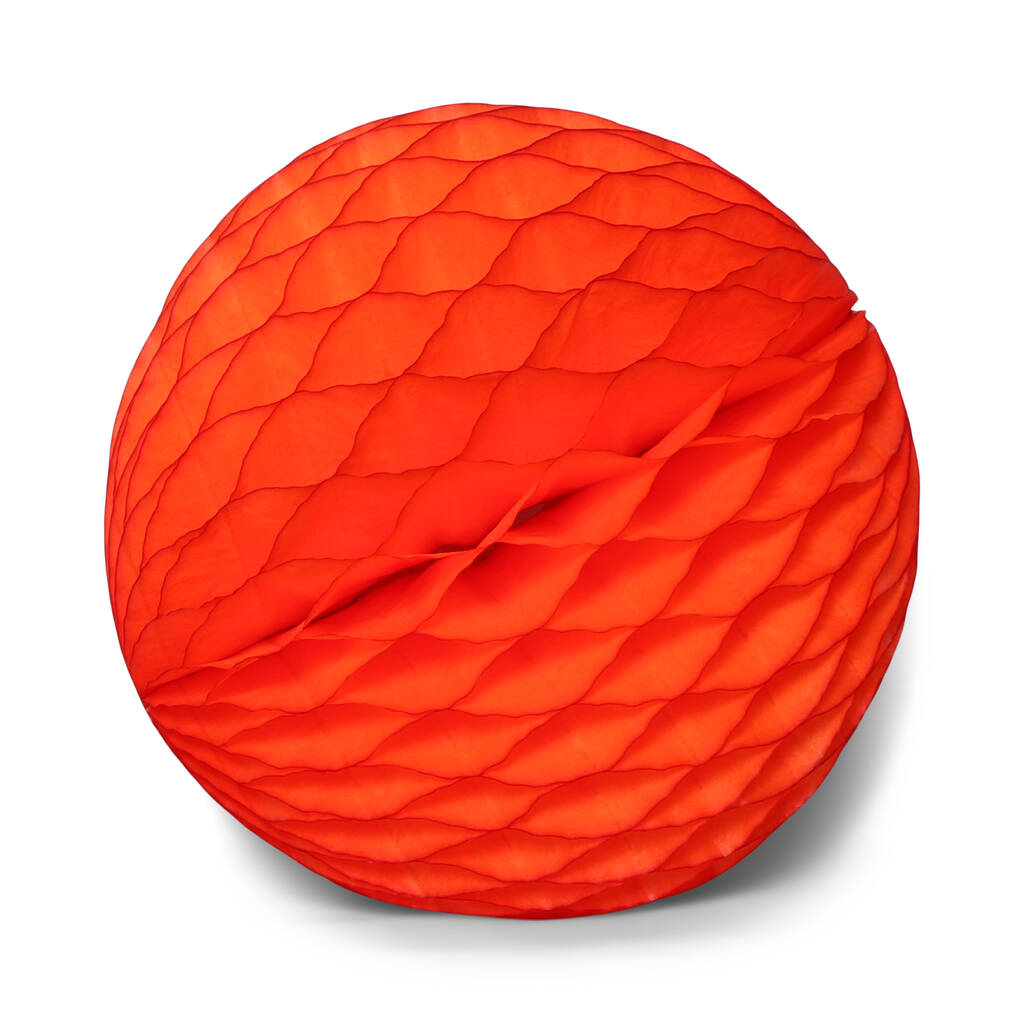 Honeycomb Paper Ball Decoration Bright Orange, 1 of 2