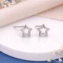Sterling Silver Cut Out Star Stud Earrings – 5mm, thumbnail 1 of 9