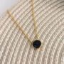 Round 18k Gold Plated Black Druzy Crystal Necklace, thumbnail 1 of 5