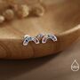 Sterling Silver Cz Crystal Rainbow Stud Earrings, thumbnail 3 of 12