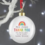 Personalised Rainbow Thank You Bauble, thumbnail 2 of 3
