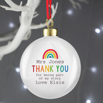 Personalised Rainbow Thank You Bauble, 2 of 3