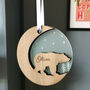 Starry Bear Wood Personalised Christmas Decoration, thumbnail 4 of 7
