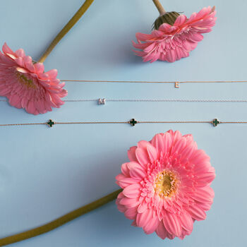 9ct Yellow Gold Green Clover Bracelet, 2 of 5
