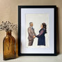 Personalised Couple's People Portrait In Watercolour, thumbnail 3 of 12