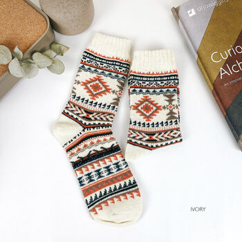 Nordic Wool Socks: Warm Winter Boot Socks, Christmas Stocking Filler, 6 of 10