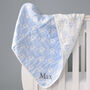 Personalised Reversible Blue And White Elephant Blanket, thumbnail 2 of 6
