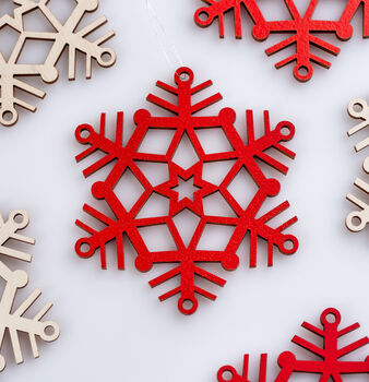 Wooden Snowflake Christmas Decoration, 8 of 9
