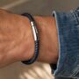 Men's Leather Plait Bracelet With Easy Clasp, thumbnail 1 of 8