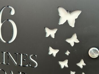 Personalised Butterflies Design House Acrylic Number Sign, 3 of 3