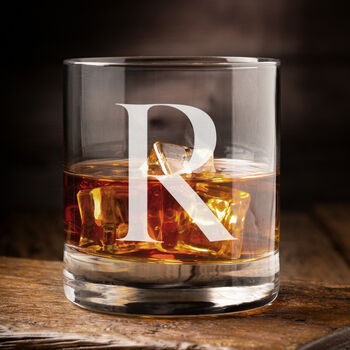 Personalised Classic Initial Engraved Whiskey Glass, 8 of 8