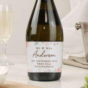 Personalised Italian Prosecco Wedding Gift Floral Watercolour, 3 of 3