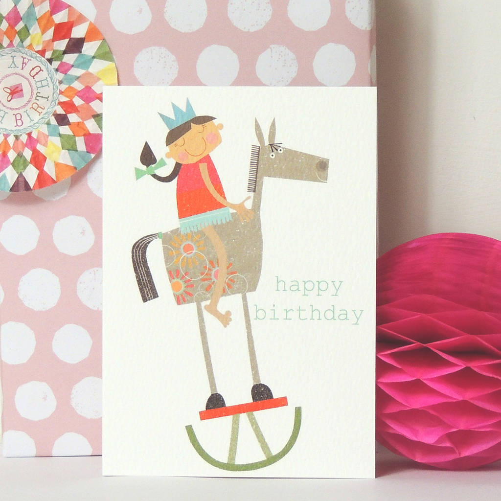 Rocking Horse Birthday Card By Kali Stileman Publishing