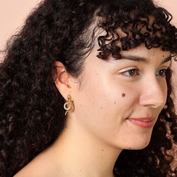 Snake Stud Earrings In Gold, 3 of 3