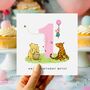Personalised Winnie The Pooh First Birthday Card *Age + Colour Options, thumbnail 1 of 6