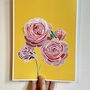 English Rose Print On Yellow, thumbnail 5 of 6