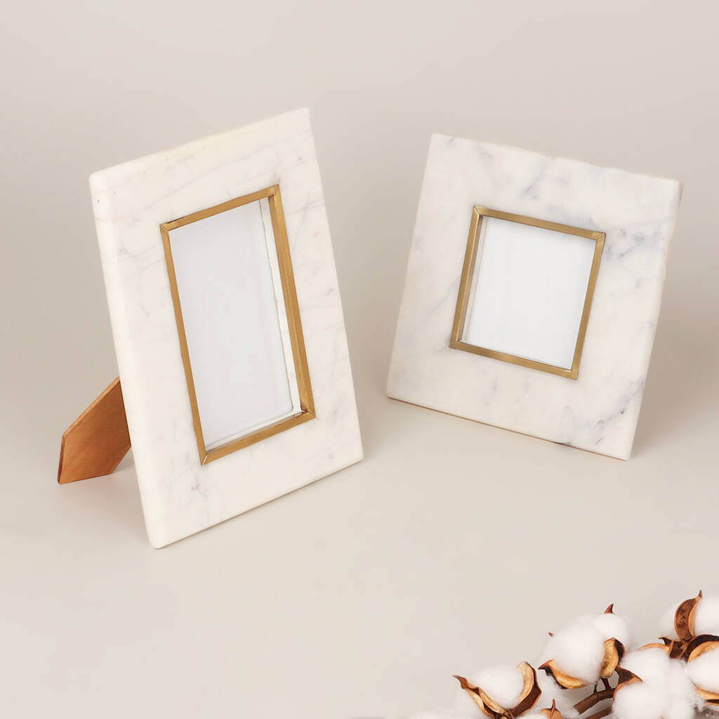 G Decor White Marble Effect Stylish Photo Frames, 1 of 6