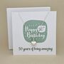 Boxed 50th Birthday Heart Necklace Card, thumbnail 1 of 3