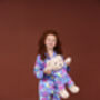 Audrey Girls Heart And Leopard Pyjama Set With Teddy Bear, thumbnail 5 of 7