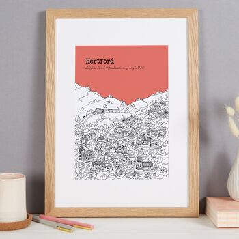 Personalised Hertfordshire Graduation Gift Print, 4 of 9