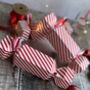 Four Small Candy Cane Stripe Cracker Shaped Boxes, thumbnail 1 of 5