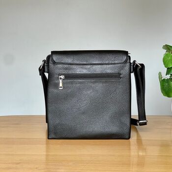 Cross Body Press Stud Bag In Black, 2 of 2
