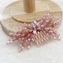 Pink Crystal Bow Hair Comb, thumbnail 4 of 5