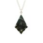 Moss Agate Kite Necklace With Green Tourmaline Halo, thumbnail 3 of 5
