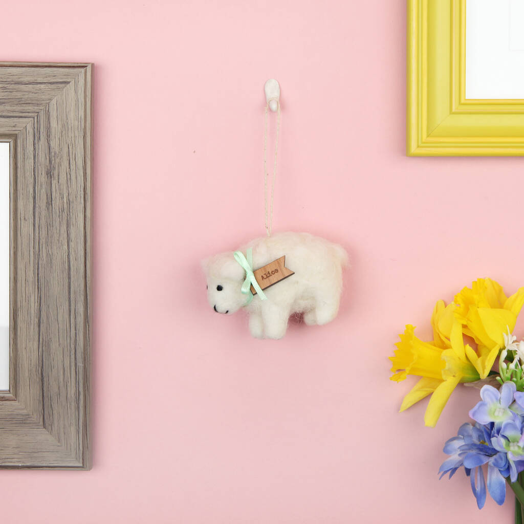 Personalised Woolly Lamb Hanging Decoration By Postbox Party