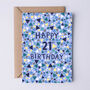 21st Birthday Card For Men, Geometric 21st Card, For Him, thumbnail 1 of 2