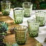 Gooseberry Green Embossed Glassware, thumbnail 2 of 6