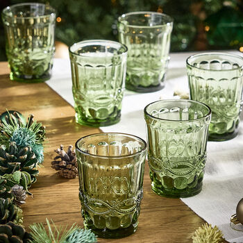 Gooseberry Green Embossed Glassware, 2 of 6