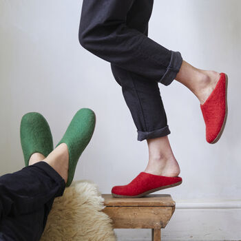 Fair Trade Unisex Eco Felt Mule Slippers Ltd Edition, 2 of 12