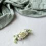 White And Sage Green Paper Flower Hair Clip, thumbnail 4 of 5