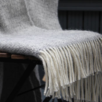Grey And Cream Wool Throw, 4 of 6