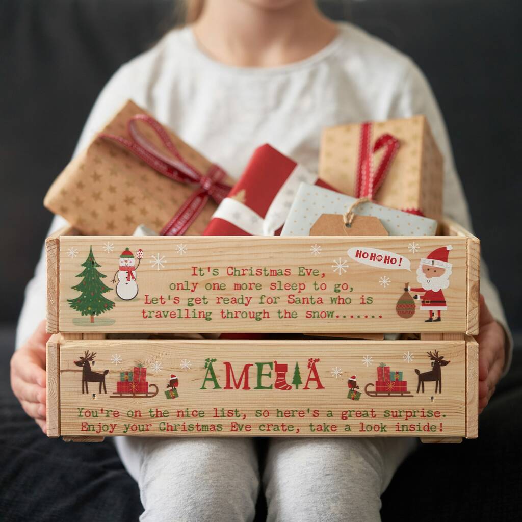 Personalised Children's Poem Christmas Eve Crate Box, 1 of 2