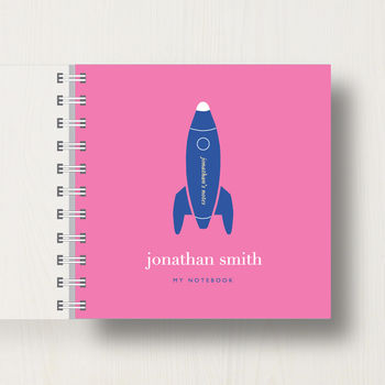 Personalised Kid's Space Rocket Small Notebook, 8 of 9