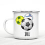 Football Personalised Enamel Mug, thumbnail 2 of 6