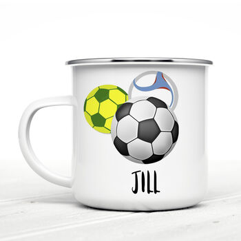 Football Personalised Enamel Mug, 2 of 6