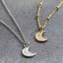 Personalised Moon Necklace In Silver Or Gold Vermeil, thumbnail 1 of 7