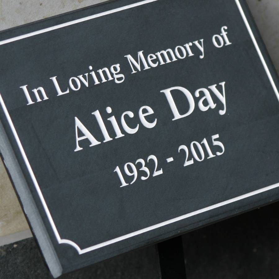 Memorial Plaque In Loving Memory Sign Personalsied Slate Garden