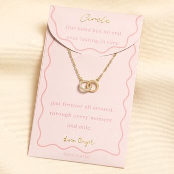 Crystal Interlocking Circle Pendant Necklace, 3 of 10