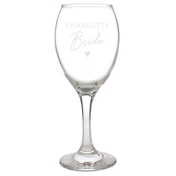 Personalised Bride Wine Glass, 4 of 4