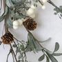 White Berry Spray With Frosted Leaves, thumbnail 6 of 7