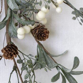 White Berry Spray With Frosted Leaves, 6 of 7