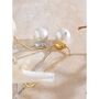 Monaco D’or Pearl Gold Crystal Cream Ball Stud Necklace, thumbnail 2 of 4