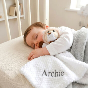 Personalised White Lion Baby Comforter, 4 of 8